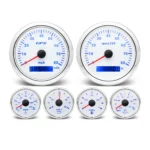 6 Gauge Set 85mm GPS Speedometer 0-80MPH Tachometer Fuel Level Oil Pressure Water Temp Volt - Image 3