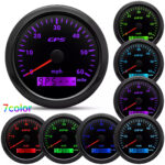 85mm Waterproof GPS Speedometer 0-60MPH Gauge 7 Colors LED for Motorcycles Boat - Image 2