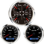 3 Gauge Set 85mm GPS Speedometer 0-200MPH Tachometer&85mm 4 in 1 Gauge for Boat
