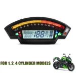 Multifunction Moto 12V Speedometer Lcd Digital Tachometer Odometer Water Temperature Fuel Gauge Motorcycle Meter - Image 3