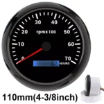 110mm Tachometer 0-7000RPM Gauge LCD Tacho Hour Meter 7 Colors LED for Car Boat - Image 2