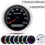 110mm Waterproof GPS Speedometer 160MPH 110mm Tachometer 8000RPM Gauge for Boat - Image 5