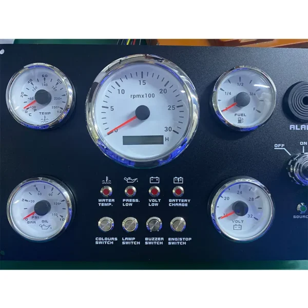 Instrument Combination Marine Gauge Panel Tachometer Water Temp Voltage Fuel Pressure for Vessel Ship Dashboard