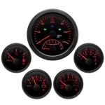 52mm Black Faceplate Black MPH Fuel Oil Pressure Volt Water Temperature Gauge 85mm RPM Gauge Speedometer - Image 2