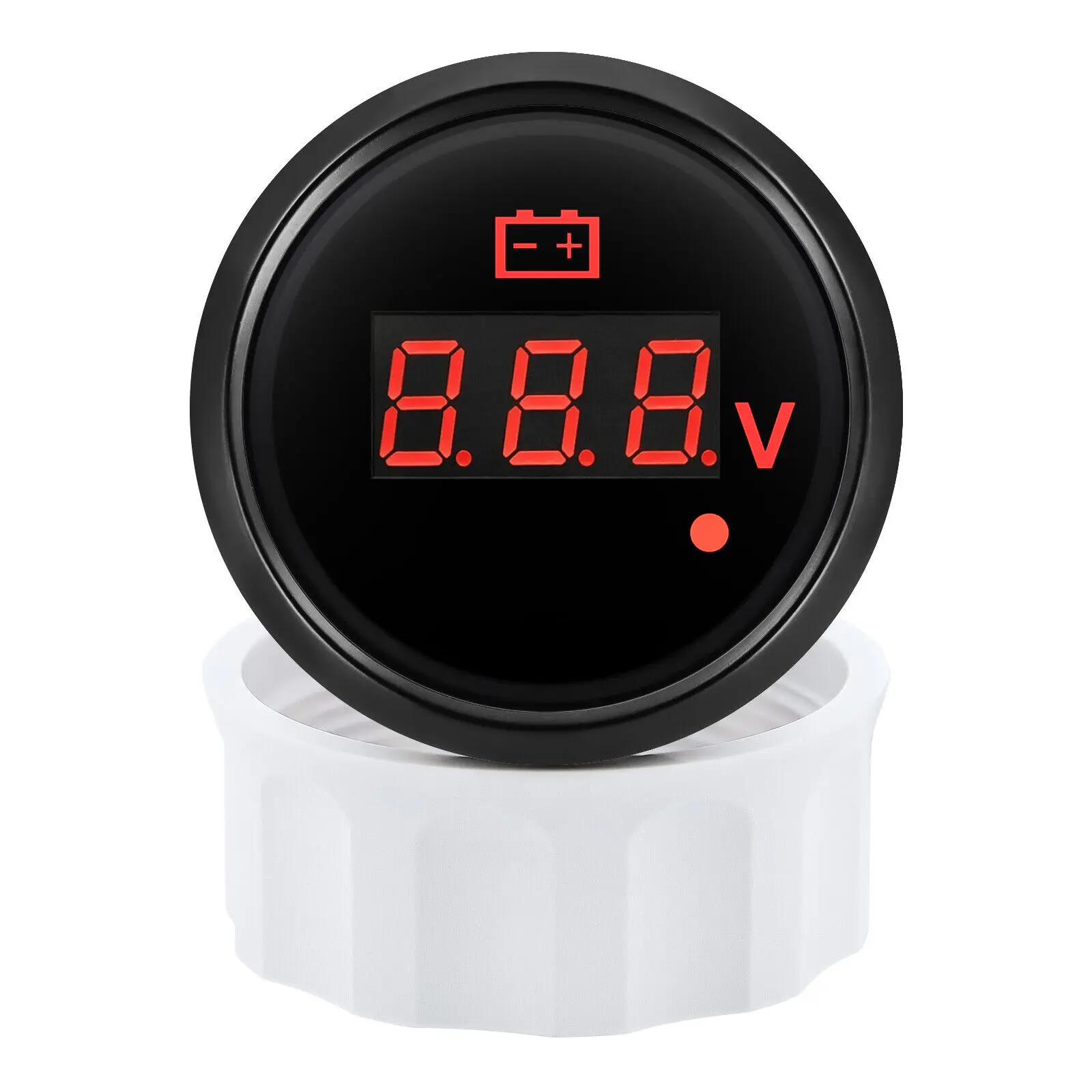 Haad5c745525442d79bf937c97f9b6a28M.webp 52mm LCD Voltmeter Voltage Gauge 8-32V With Red Backlight for Marine Boat Car - Image 1