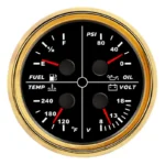 85mm Mechanical Generators diesel tank Fuel Level PSI Volt Temp Four in 1 Gauge - Image 3