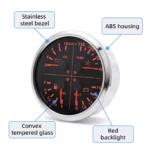 110mm 4 in 1 Gauge Fuel Level 240-33ohm Oil Pressure Water Temp Volt Gauge - Image 5