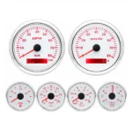 6 Gauge Set 85mm GPS Speedometer 0-80MPH Tachometer Fuel Level Oil Pressure Water Temp Volt - Image 2