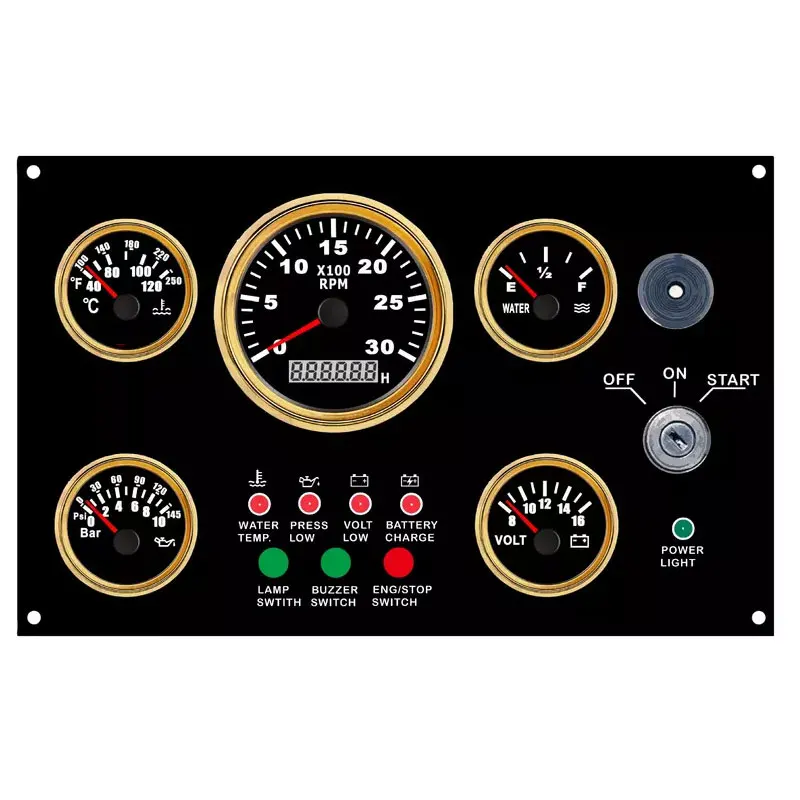 Hae1c50a139234fccbe5cba8fa124fd53P.webp 335*200mm Black Waterproof Marine Boat Instrument Panel - Image 1