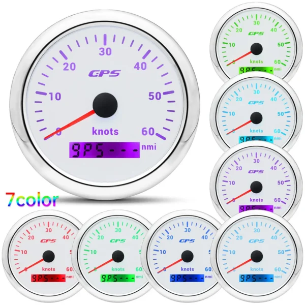 85mm Waterproof GPS Speedometer Odometer Gauge 0-60knots for Boat Car Truck ATV