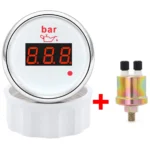 2'' 52MM Boat Car Mechanical Oil Pressure Gauge Oil Press Meter 1/8NPT Sensor