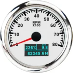 8000 RPM Tachometer 85mm Boat Tachometer Car Marine Tacho Meter Gauge with Hourmeter 12V/24V - Image 2