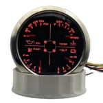 85mm 4 in 1 White Oil Pressure Fuel Level Meter Voltage Water Temperature Gauge Multifunction Gauge Warning Function Car Truck