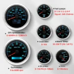 7 Gauge Set With Sensor 85mm GPS Speedometer 80MPH/120KM/H Tachometer Waterproof - Image 5