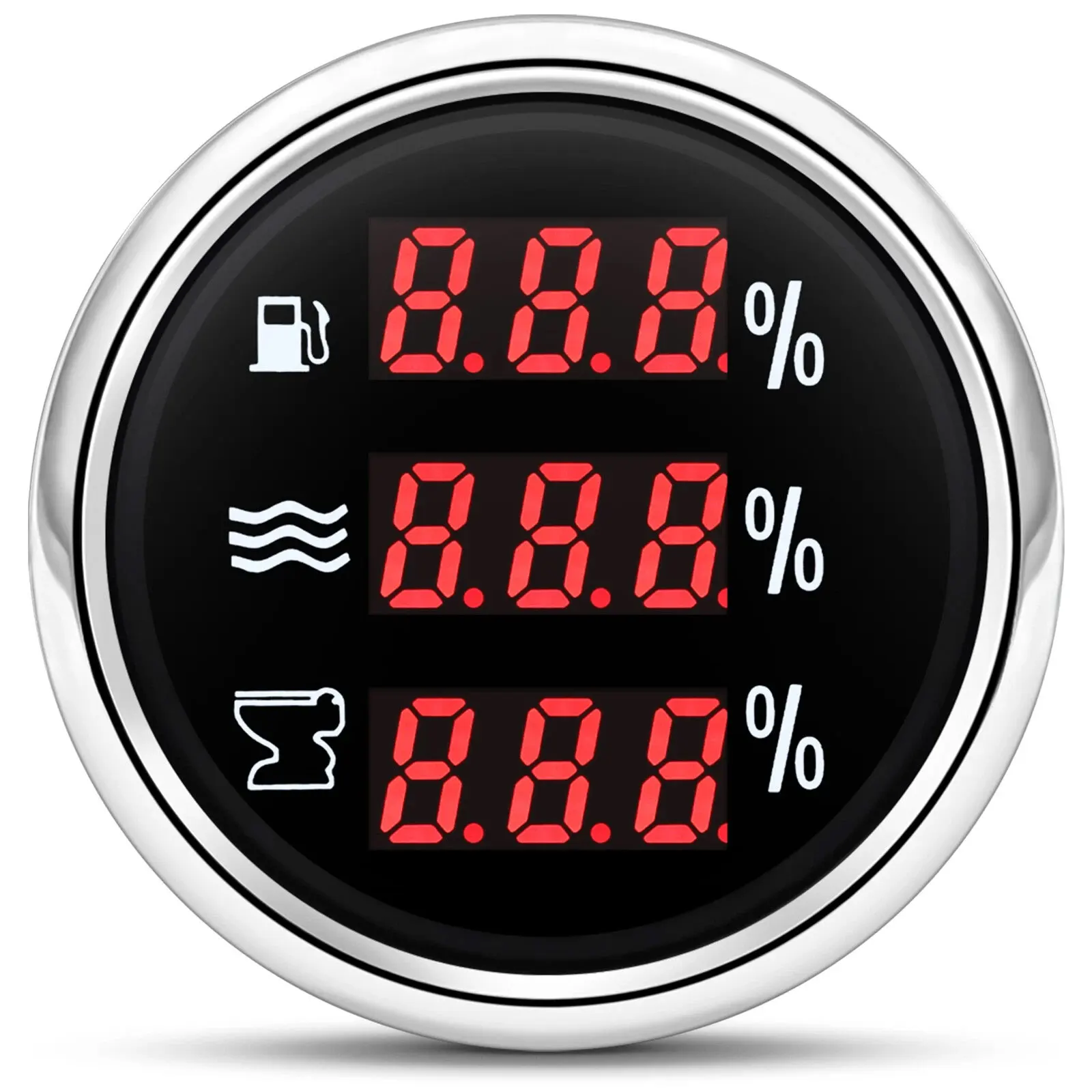 Hb26ee65b83bd4500b3eafd1ed403f042a.webp Digital 52mm 3in1 Multi-Function Digital Gauge Water Level Fuel Level Sewage Level Gauge - Image 1