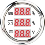 52MM DIGITAL WHITE FACEPLATE 3-IN-1 MULTI-FUNCTIONAL WATER TEMP / HOLDING TANK / VOLTMETER GAUGE 9-32V - Image 6