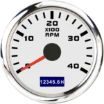 52 mm White Face Red LED Digital Tachometer Hour Meter Gauge Marine Boat Yacht - Image 2