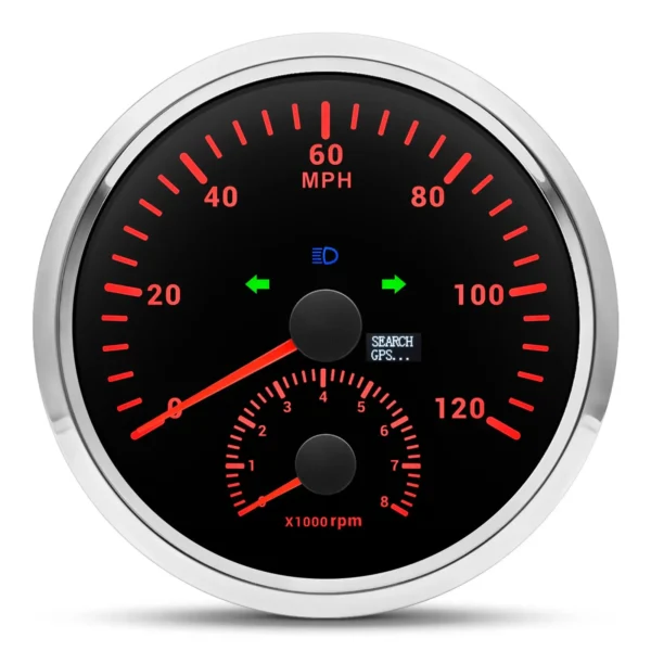 110mm GPS Speedometer 120MPH With Tachometer 8000RPM With Turn Signal High Beam