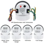 52mm Black Faceplate Black MPH Fuel Oil Pressure Volt Water Temperature Gauge 85mm RPM Gauge Speedometer - Image 6