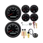 85MM GPS Speedometer 120MPH&Tacho 8000RPM&52mm Fuel/Oil/Temp/Volt with Sensor