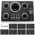 5 Gauge Set with Instrument Gauge Panel 0-7000RPM Tachometer for Marine Boat Yacht - Image 2