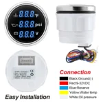 52mm Boat Car 3 in 1 Gauge Digital Water Temp Oil Pressure Voltmeter with Sensor - Image 3