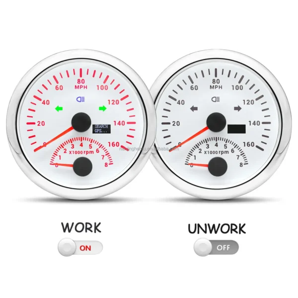 85mm New Universal Auto Meter Speedometer and Tachometer 2 in 1 Gauge