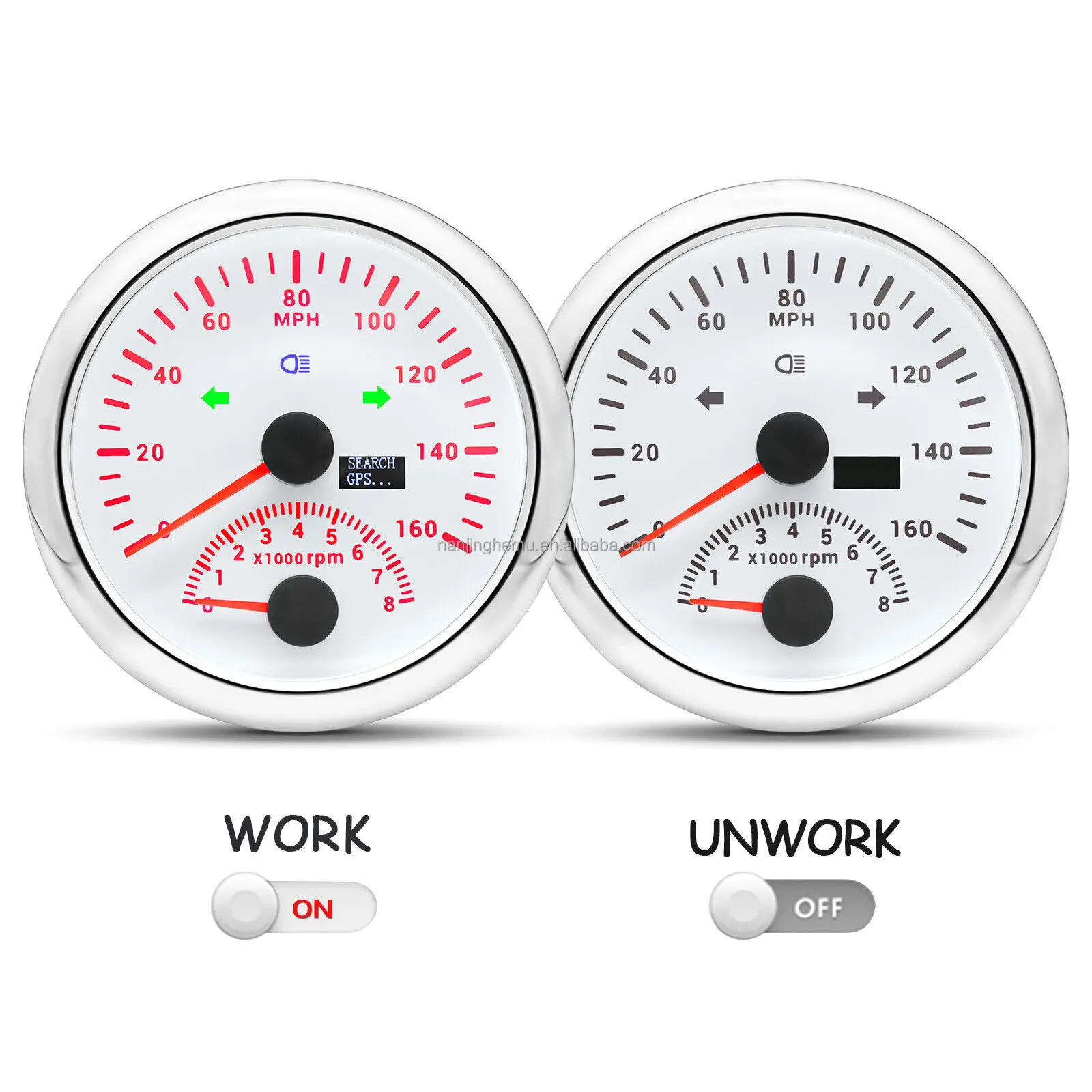 Hb639430f80e045ecbe5aa3ecb9559bafx.webp 85mm New Universal Auto Meter Speedometer and Tachometer 2 in 1 Gauge - Image 1