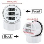 2'' 52mm Boat Digital BLUE LED Oil Pressure Water Temp Volt Gauge 3 in 1 Gauge - Image 4