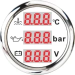52mm Digital Car 3-in-1 Multi-Functional Water Temp /Water level /Voltmeter Gauge 9-32V - Image 6