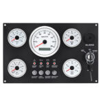 5 Gauges Set with Instrument Panel 0-3000 RPM Waterproof for Marine Boat Yacht
