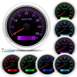 85mm Black RPM Tachometer Gauge LCD Tacho Hour Meter 0-4000RPM for Car Boat - Image 2