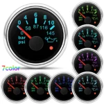 52MM Oil Pressure Gauge With 1/8NPT Sensor 7 Colors LED for Boat Car Truck ATV - Image 6