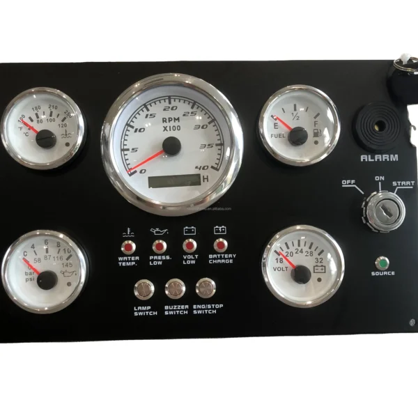 New Arrived All White Engine Car Boat Truck Gauge Dash Cluster Panel With the Sensors