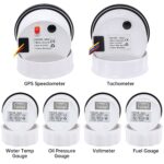 6 Gauge Set 85mm GPS Speedometer 80MPH Tacho 52mm Fuel Temp Oil Pressure Volt - Image 6