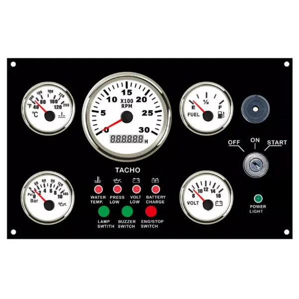 335*200 mm 3KRPM 8-16V 0-10Bar With Sensor Marine Boat Gauge Panel Boat Instrument Panel