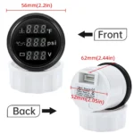 52mm Digital 3IN 1 Gauge Oil Pressure Water Temp Volt Gauge BLUE LED with Sender - Image 2