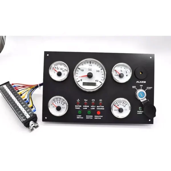 Hot Sale Marine Engine Instrument Gauge Panel Truck 5 Gauge Dash Cluster Panel Set White