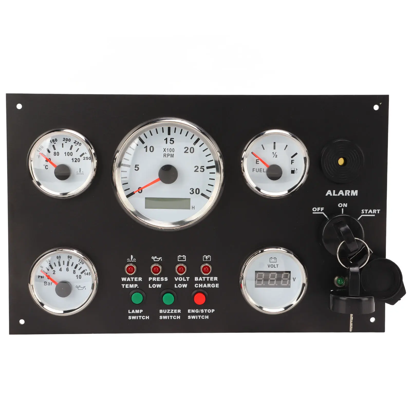 Hbc251a4bb0914777ac4ff32ba76f52acz.webp DC12V/24V Engine Instrument Gauge Meter Panel Marine Boats - Image 1