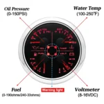 GPS Speedometer with Tacho Fuel Level Water Temp Oil Pressure Gauge Voltage 4in1 for Car AUTO Boat Marine(Black and Silver) - Image 3