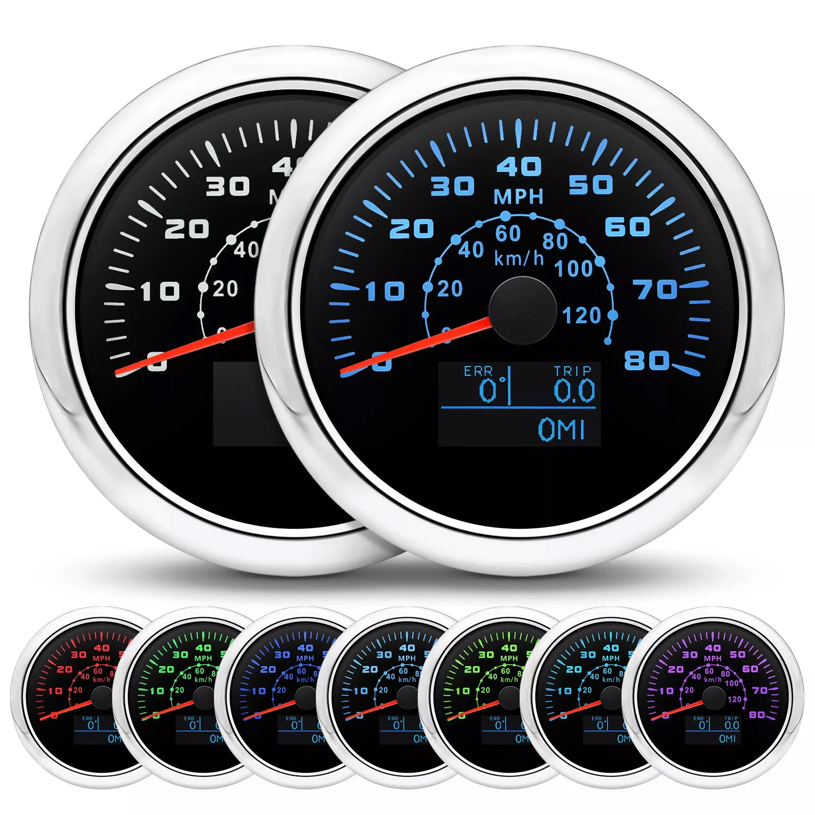 Hbebf5f145810432d8a941a1991e5856bV.webp 85MM Waterproof GPS Speedometer 80MPH 120KM/H Gauge for Motorcycles Boat Car ATV - Image 1