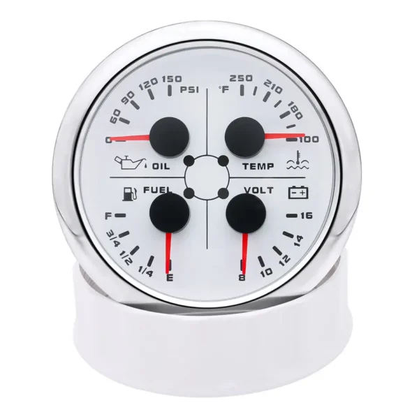 2024 85mm Four in One Hydraulic Oil Level Gauge Voltage Water Temperature Gauge 12v/24v Gauge