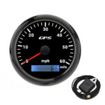 85mm Waterproof GPS Speedometer 0-60MPH Gauge 7 Colors LED for Motorcycles Boat