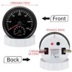 110mm Black GPS Speedometer 120MPH With Tachometer With Turn Signal High Beam - Image 2