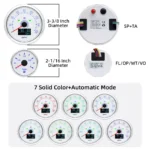 6 Gauge Set 85mm White GPS Speedometer 160MPH Tacho&52mm Fuel/Temp/Oil/Volt US - Image 5