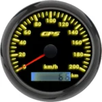 2023 85mm Electrical 200kmh Black Face White LED Speedometer with Odometer GPS Sensor for Automobile - Image 3
