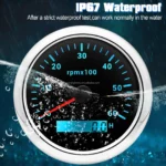 Various Backlights 12/24V White Face 85mm Waterproof Marine Auto Tachometer 6000 RPM - Image 2