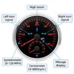 110mm GPS Speedometer 120MPH With Tachometer 8000RPM With Turn Signal High Beam - Image 3
