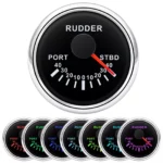 52mm Marine Boat Car Rudder Angle Indicator Gauge Meter 0-190 Ohms 7 Colors LED