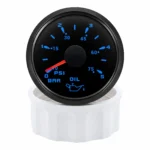 52MM 2 Oil Pressure Meter Gauge 0-5Bar 0-75PSI 7 Colors LED for Marine Boat - Image 3